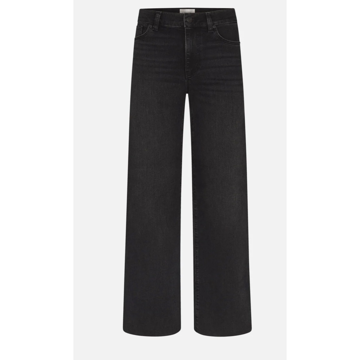 Frame Le Slim Palazzo High Rise W34 Black Wide Leg Elevated Contemporary Chic